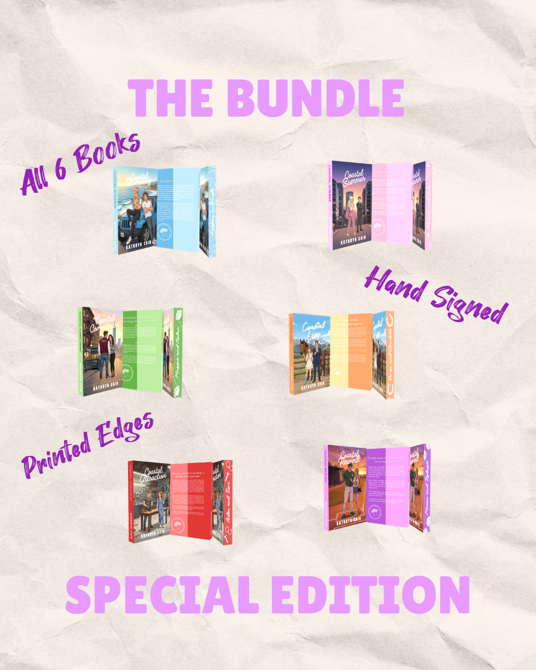 THE BUNDLE (ALL 6 BOOKS, Signed, Printed Edges, Character Covers)